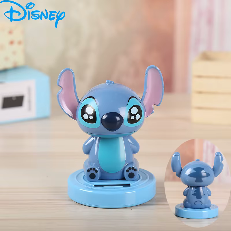 Figurine Disney Stitch, accessoires de voiture, ornements, poupée solaire mobile, jouets mignons pou