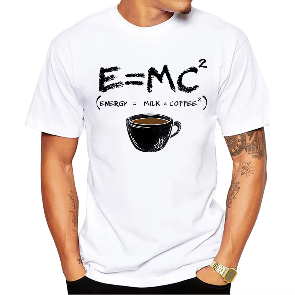 TEEHUB-T-shirt manches courtes homme, estival et humoristique, à la mode, énergie = lait x café, har