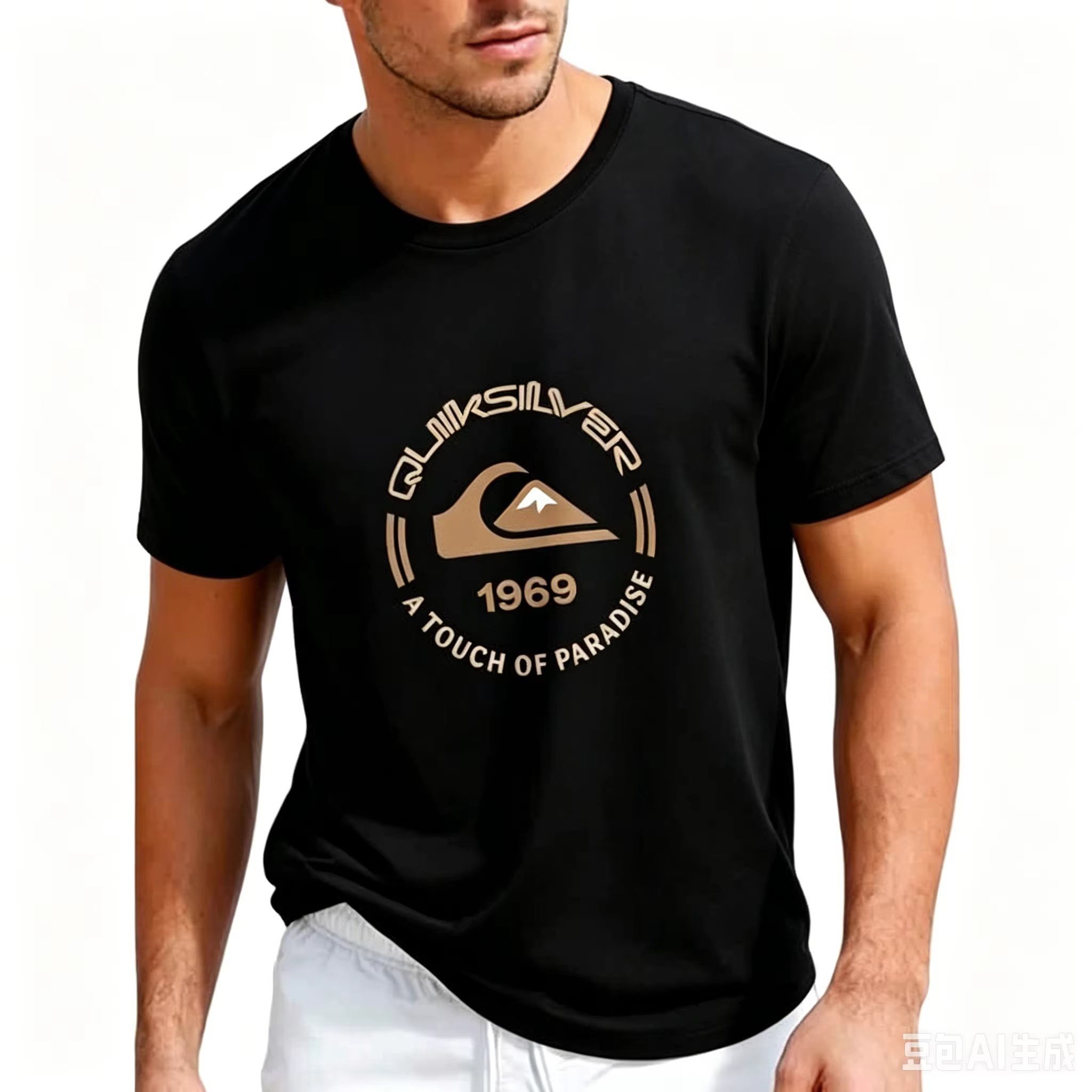 T-shirt à manches courtes pour hommes, léger et respirant, avec Logo imprimé Quiksilver 1969, vêteme