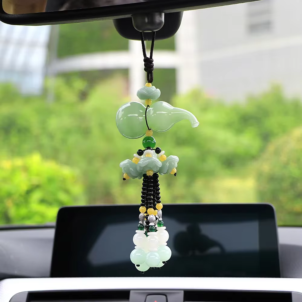 Guan Yin Maitreya Brave Troops Gourd Decor, Rétroviseur intérieur automatique, Pendentif de voiture,