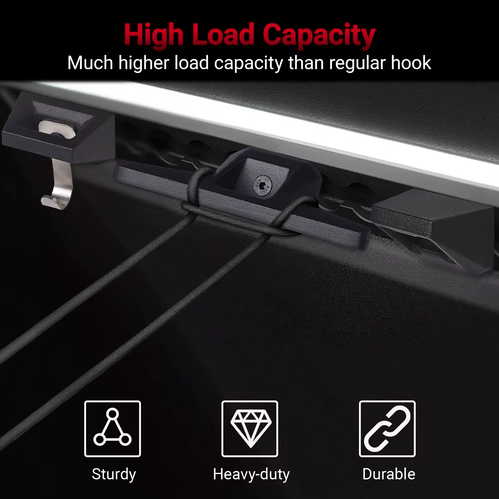 Kit d'accessoires de rail noir pour Tesla Cybertruck 2024, équipement de rail de voiture avec anneau