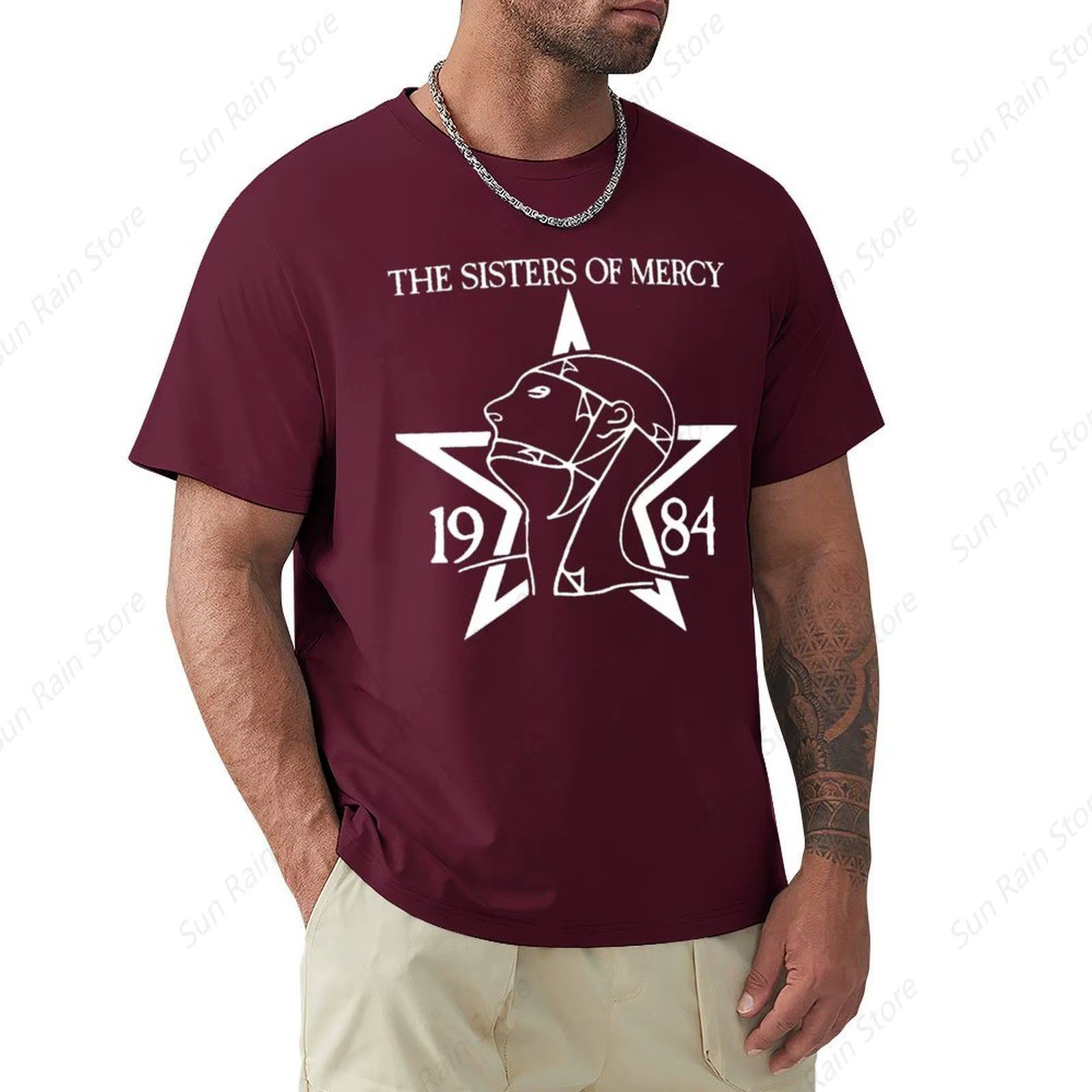 Mercy 1984 Premium T-Shirt à séchage rapide pour hommes, sweat noir surdimensionné, vêtements pour h