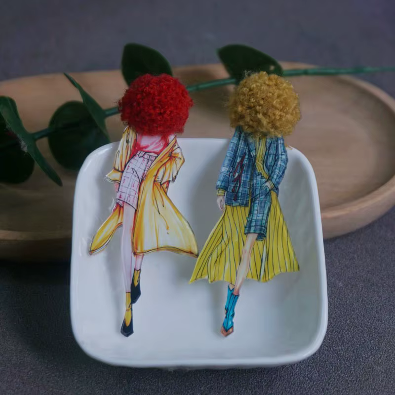 2 pièces/lot broche de mode pour femme fille mignon acrylique broche broches Badge vêtements accesso