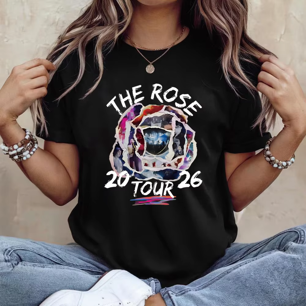 T-shirt tendance The Rose 2026 Rosetopia Tour, chemises rétro Kpop pour hommes et femmes, hauts d'ét