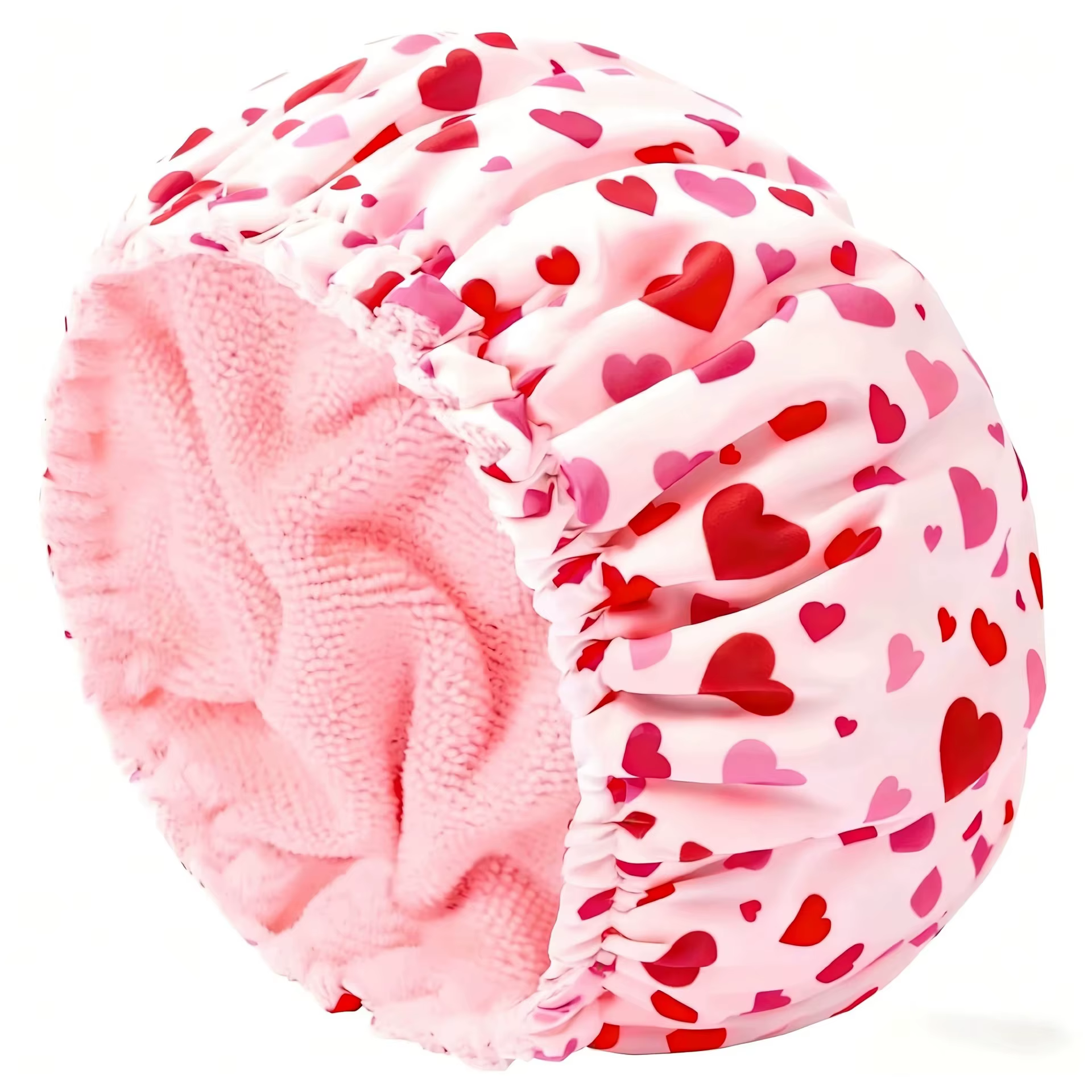 Bonnet de douche pour femme en tissu éponge doublé, grand, réutilisable, imperméable, avec bande éla