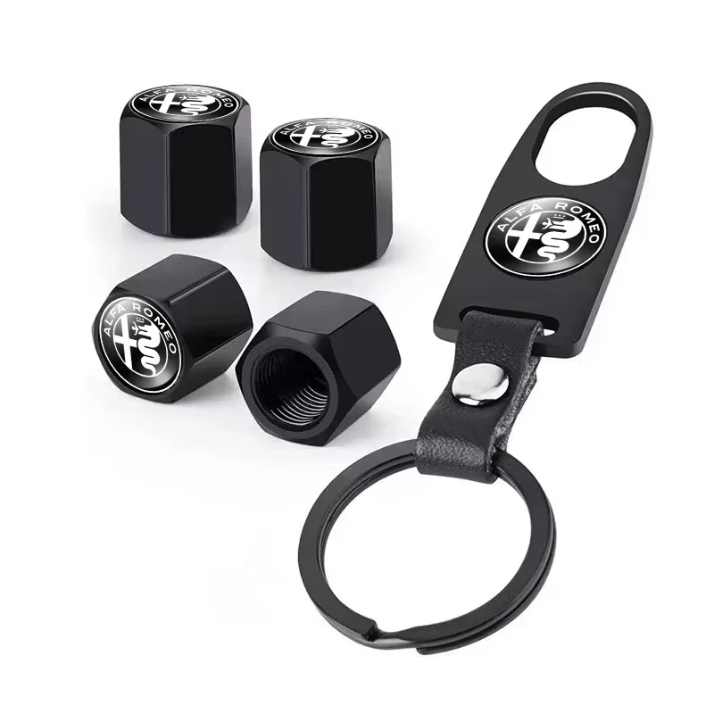 Accessoires de voiture, bouchons de valve de pneu de roue de voiture, porte-clés pour Alfa Romeo Giu