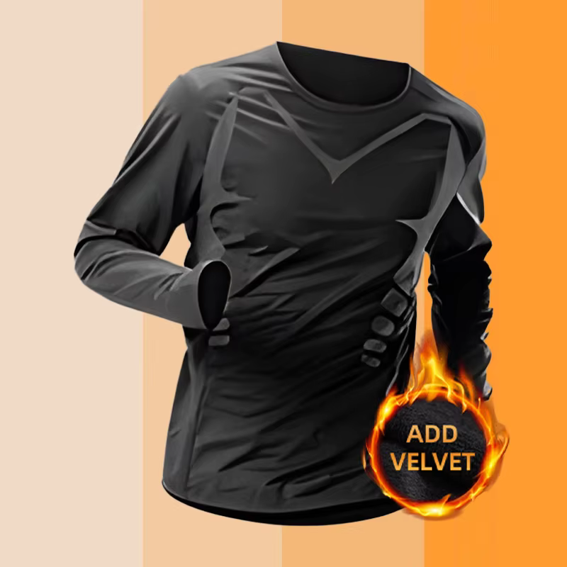 T-shirt thermique pour hommes, sous-vêtements pour hommes, doublé polaire, résistant au froid, ensem