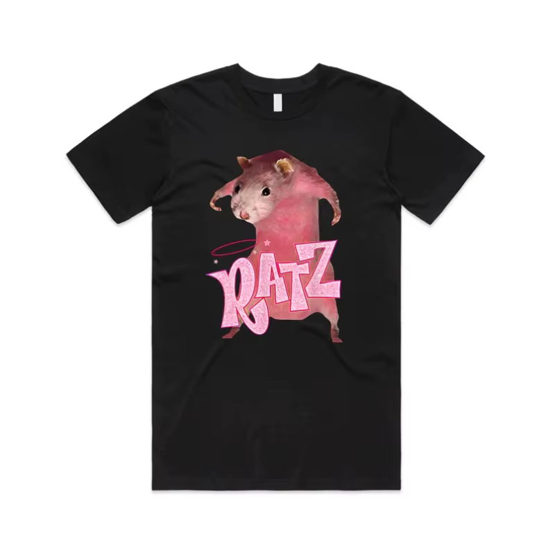 Femmes drôle mignon Rat T-Shirt drôle rose Rat Internet Humor unisexe Meme graphique T-Shirt heureux
