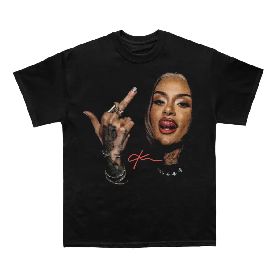 Kehlani T-shirt en coton noir pour hommes, style streetwear grunge, t-shirt graphique doux