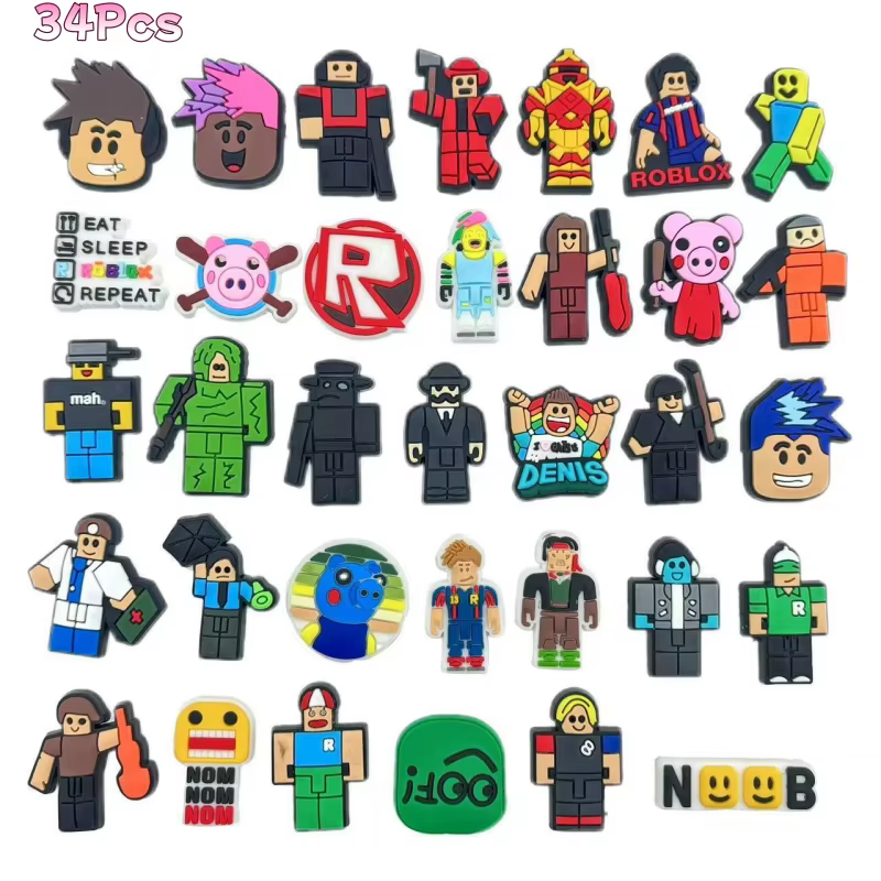 Roblox – accessoires détachables mignons, thème dessin animé, fête d'anniversaire, chaussures pour é