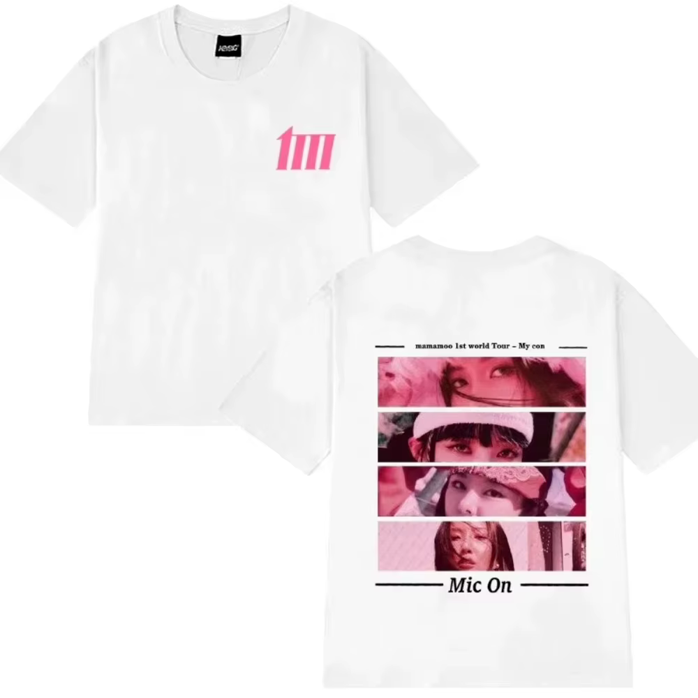 T-shirt imprimé double face Mamamoo Tour My Con 2026 – Collection Y2K tendance pour hommes et femmes