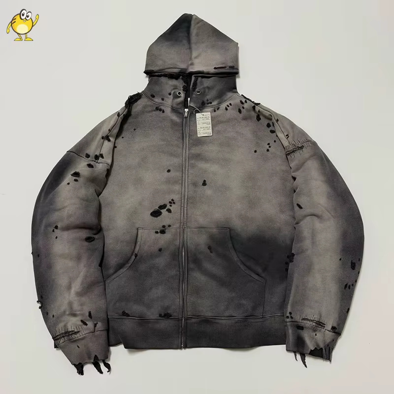 Sweat-shirts à capuche en tissu lourd, lavés, noir et vert, SAINT, pour hommes et femmes, de bonne q