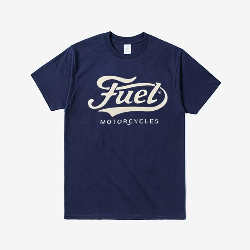 T-shirt Fuel Label, T-shirt imprimé moto, T-shirts d'été en coton de luxe pour hommes et femmes, man
