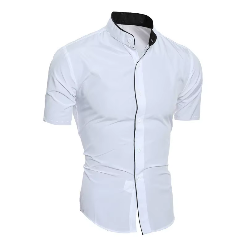 Chemise décontractée à manches courtes pour hommes, couleur unie, pour les déplacements, nouvelle co