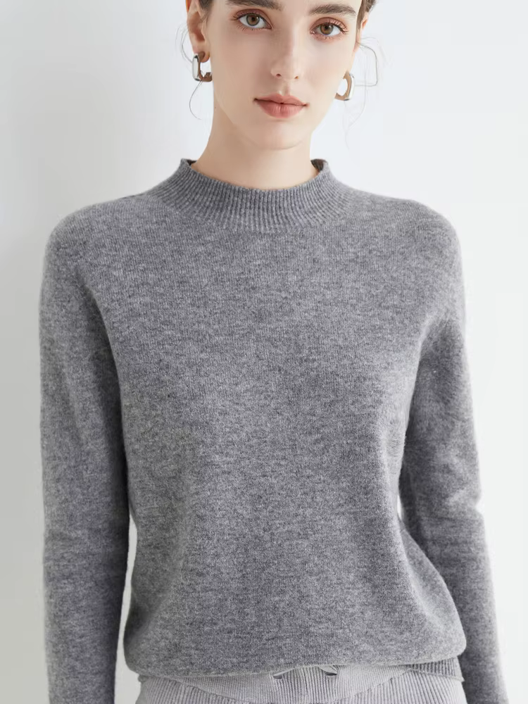 AOSSVIAO 2026 Automne Hiver Pull Col Montant Uni pour Femme, Tricot Décontracté, Vêtements Féminins,