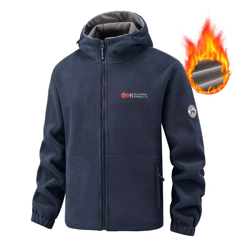 Sweat à capuche polaire pour homme – Veste de sport décontractée chaude pour l'hiver, épaisse, imper