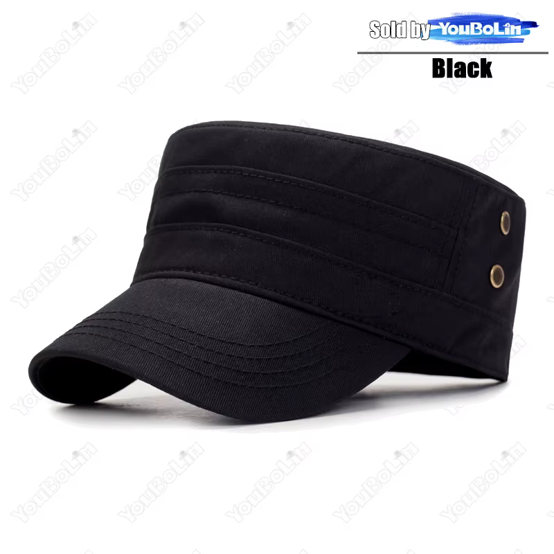 Casquette plate réglable unisexe avec logo en métal, casquettes de camionneur en coton, chapeau de s