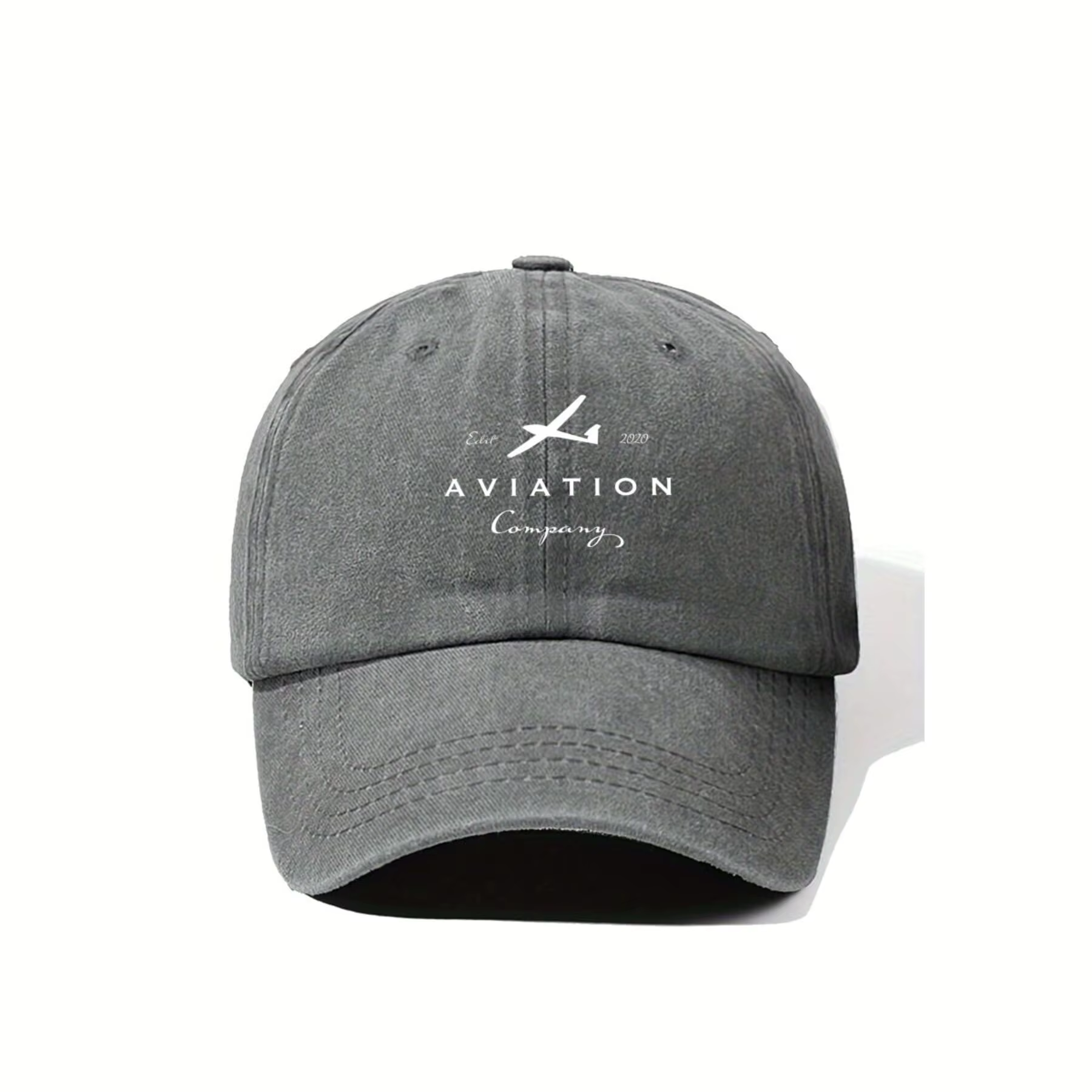 Casquette de baseball tendance Esar Aviation Company avec logo, design souple, style streetwear, tis