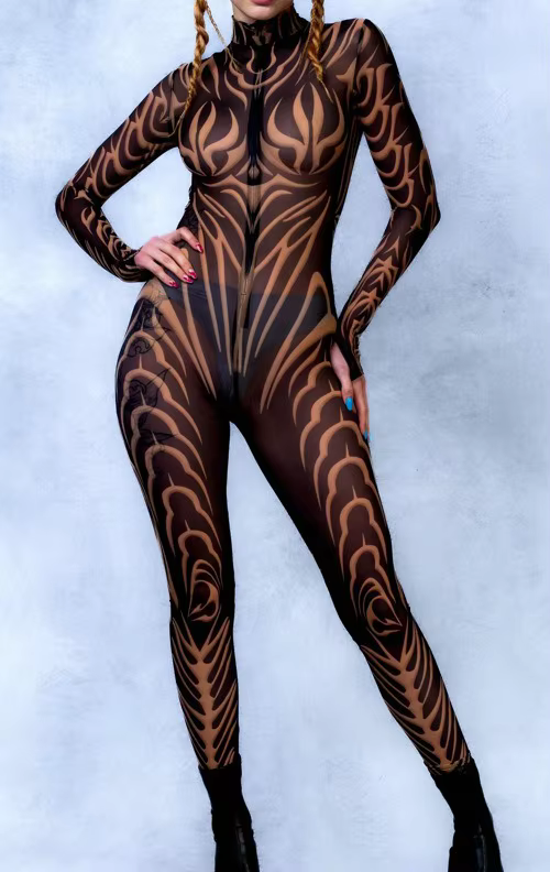 Combinaison Zentai Cyberpunk pour Femme, Style Armure Mécanique, Cosplay Squelette Punk, Tenue de Fê