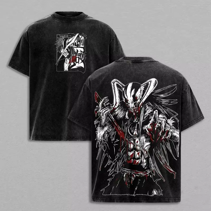 T-shirt imprimé Kurosaki Ichigo Anime BLEACH, vêtements pour hommes et femmes, t-shirts en coton rét