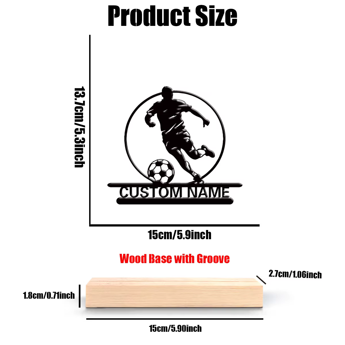 1pc mode personnalisé jeu personnalisé passionné de Football cadeau avec Base en bois parfait pour l