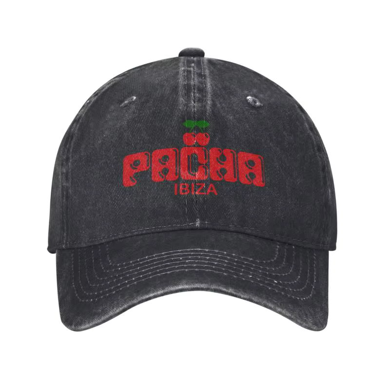 Preppy Cherry PACHA IBIZA Casquette de baseball unisexe en coton délavé Denim Chapeaux de voyage en 