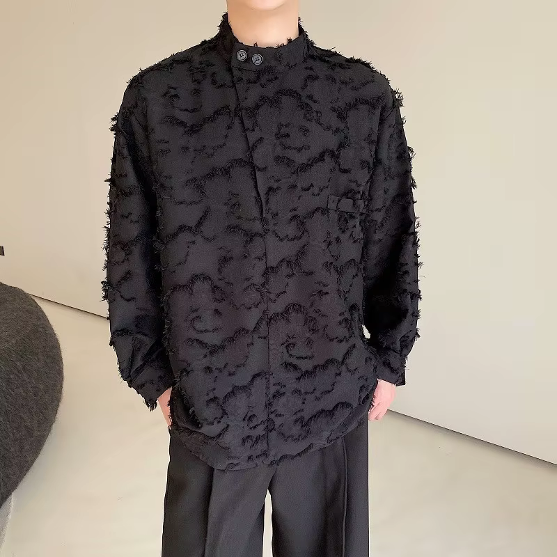 Chemises à manches longues pour hommes, pull Stand UR, vêtements quotidiens décontractés, tendance p