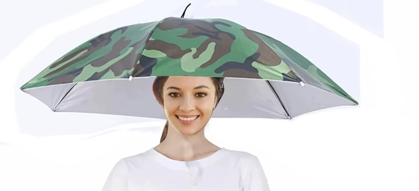 Chapeau parapluie pliable imperméable pour la pluie et le soleil, casquette de pêche, chapeau de pla