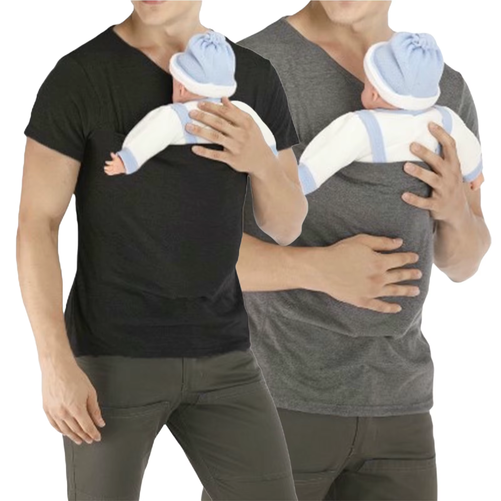 T-shirt décontracté pour homme Kangaroo Dad, style parent-enfant multifonctionnel, tendance streetwe