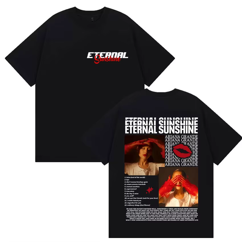 T-shirt de la tournée de la chanteuse Ariana Grande, vêtements pour hommes et femmes, mode esthétiqu