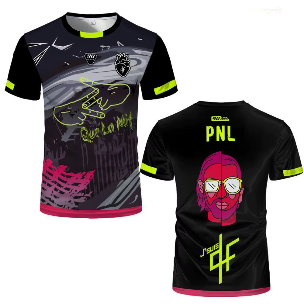 PNL Maillots 90 minutes maillot imprimé respirant Football formation T-shirt hommes et femmes à la m