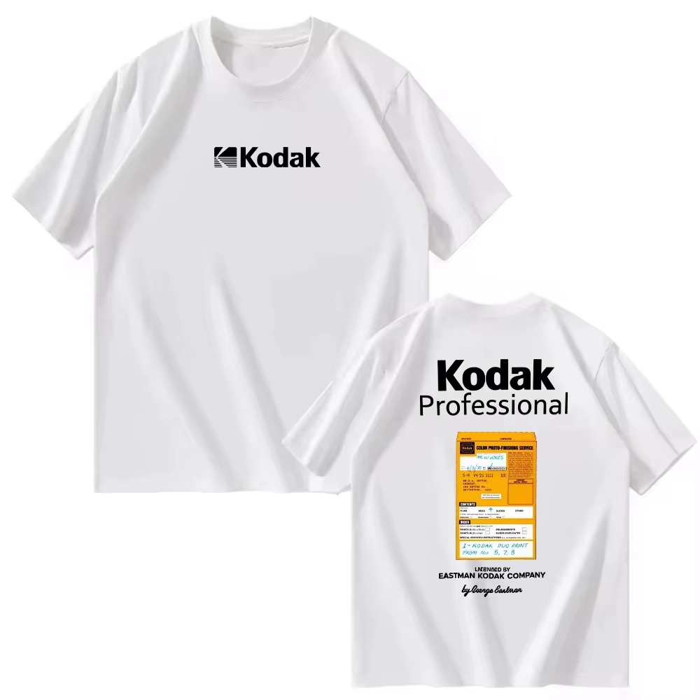 Kodak Racing Car Graphic T-Shirt Hommes Femmes Enfants Rétro Vintage Coton Manches Courtes Décontrac