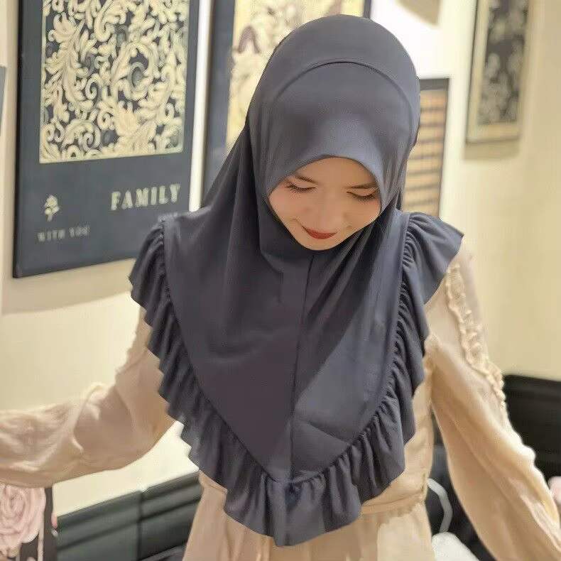 Hijab musulman pour femmes, turban à volants, enveloppes de sauna islamiques, bandeau de sauna arabe