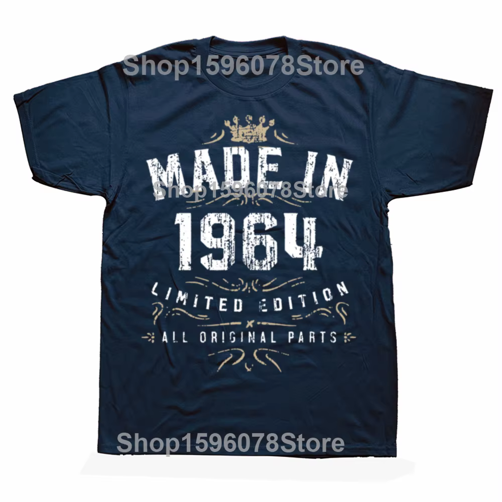 T-shirts drôles fabriqués en 1964 pour anniversaire, édition limitée 62, t-shirt surdimensionné déco