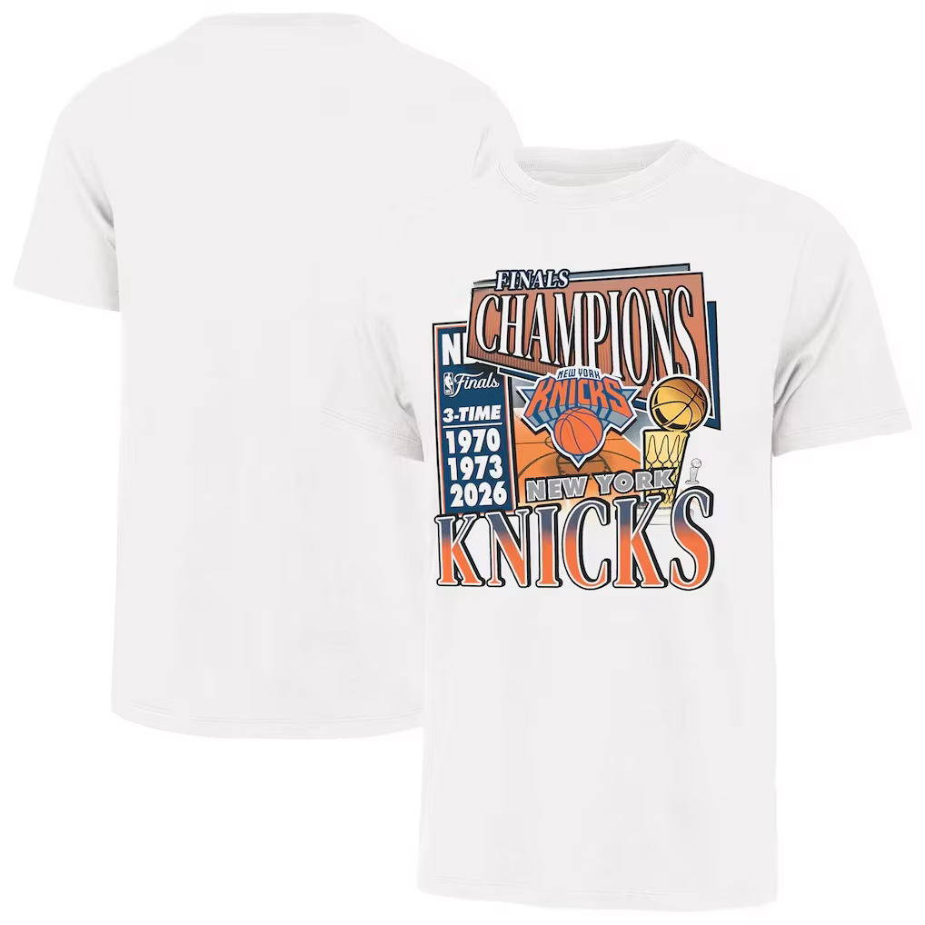 T-shirt Commémoratif des Champions des Knicks de New York 2026 – Vêtement d'été en Coton pour Hommes