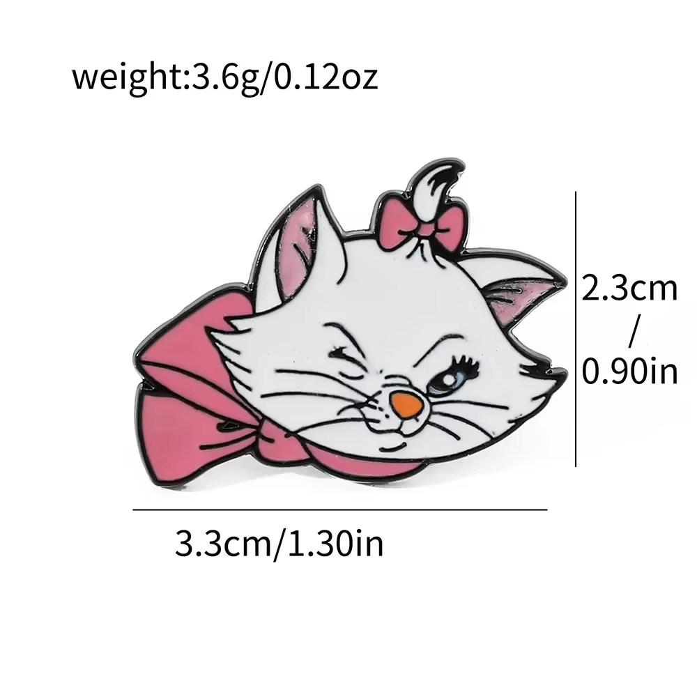 Broche Personnage de Dessin Animé Marie Chat Les Aristocats, Badges Métalliques, Épingles en Alliage