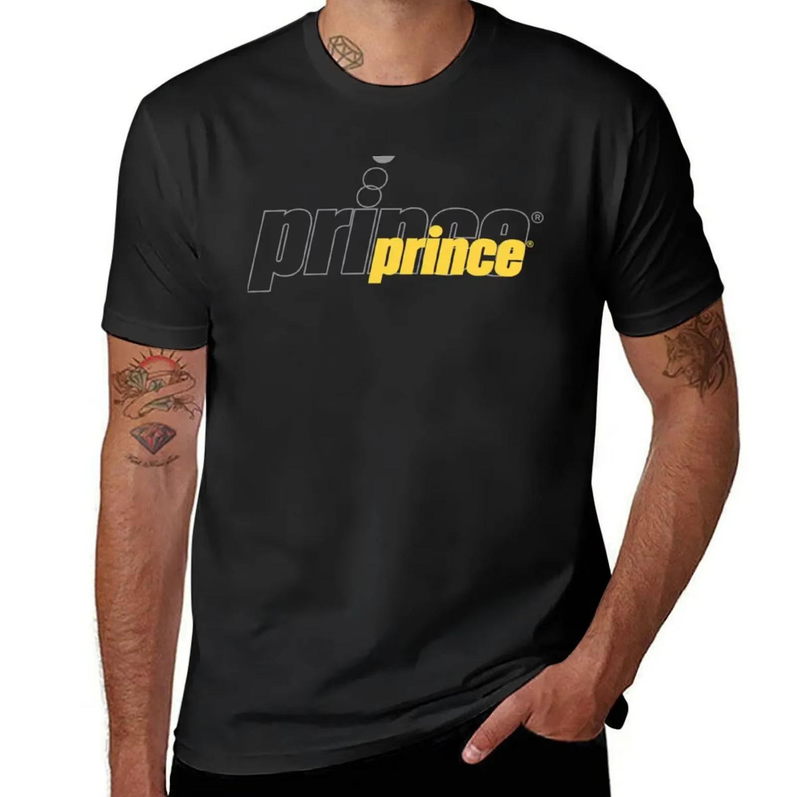 T-shirt jaune classique Prince Tennis pour homme, essentiel, graphique, hip hop, nouvelle édition