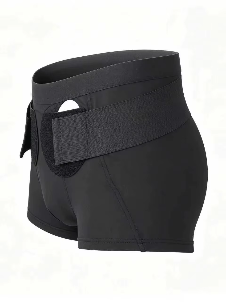 Cette ceinture de soutien pour hernie est confortable à porter et est dotée de coussinets en silicon