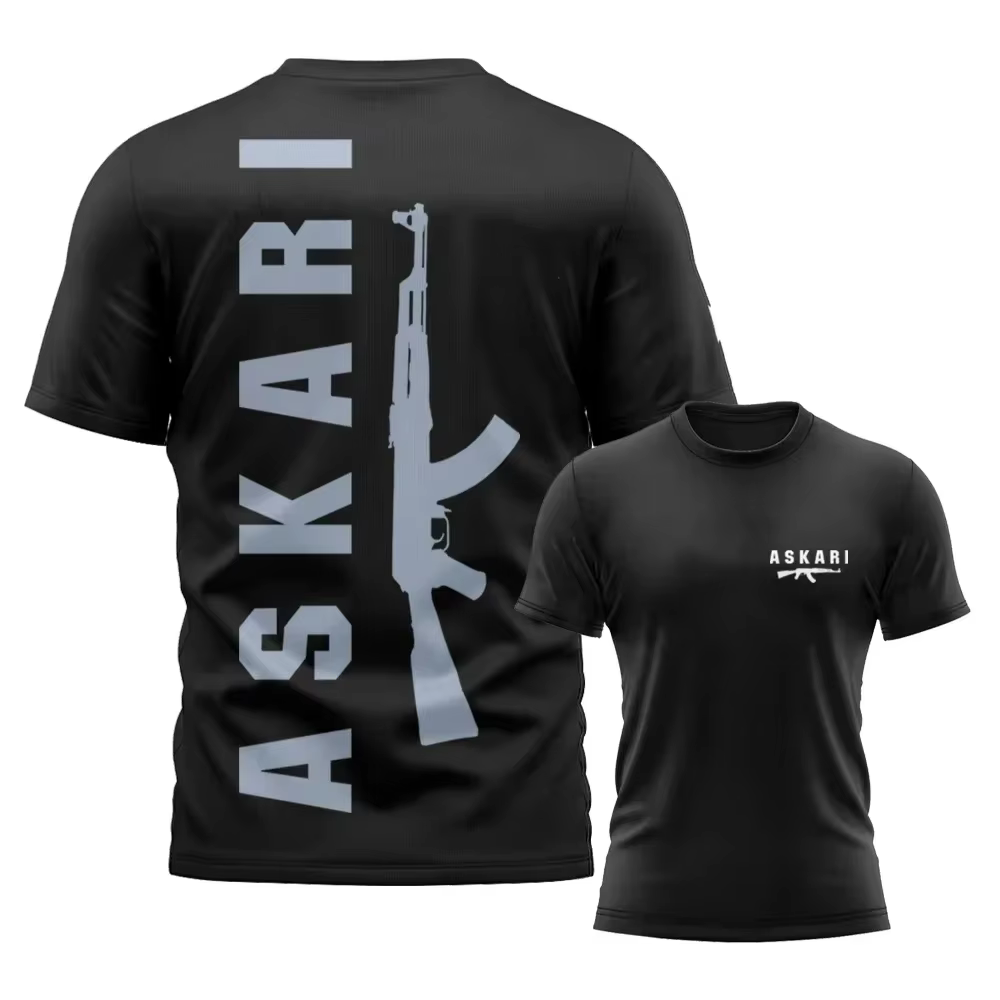T-shirts de boxe et de lutte pour hommes Askari, T-shirts respirants à manches courtes et col rond p