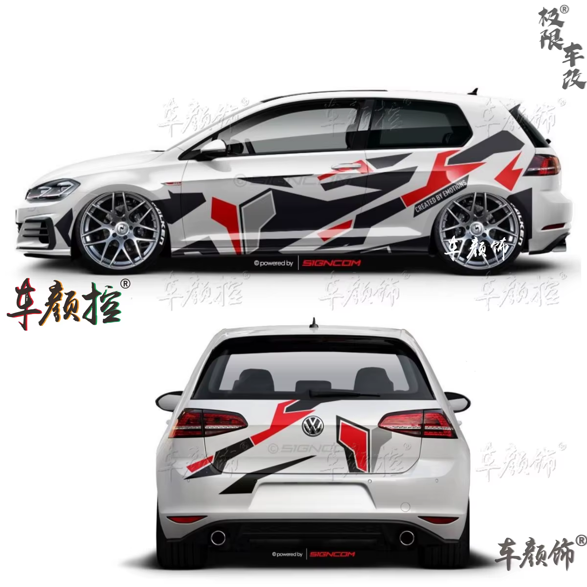 Autocollants de voiture en vinyle personnalisés pour Volkswagen, Golf 8, MK5, MK6, MK7, GTI, POLO, d