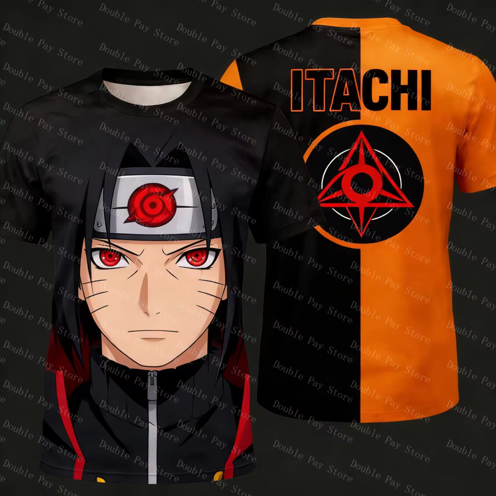 T-shirt Naruto Anime pour garçon, cosplay, dessin animé, manches courtes, chemises pour hommes, vête