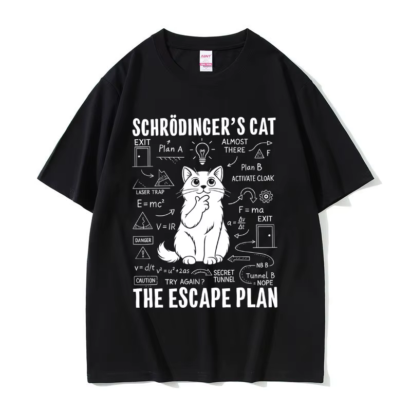 Schrodinger amoureux des chats drôle Meme T-shirt été hommes femmes décontracté coton Vintage Street