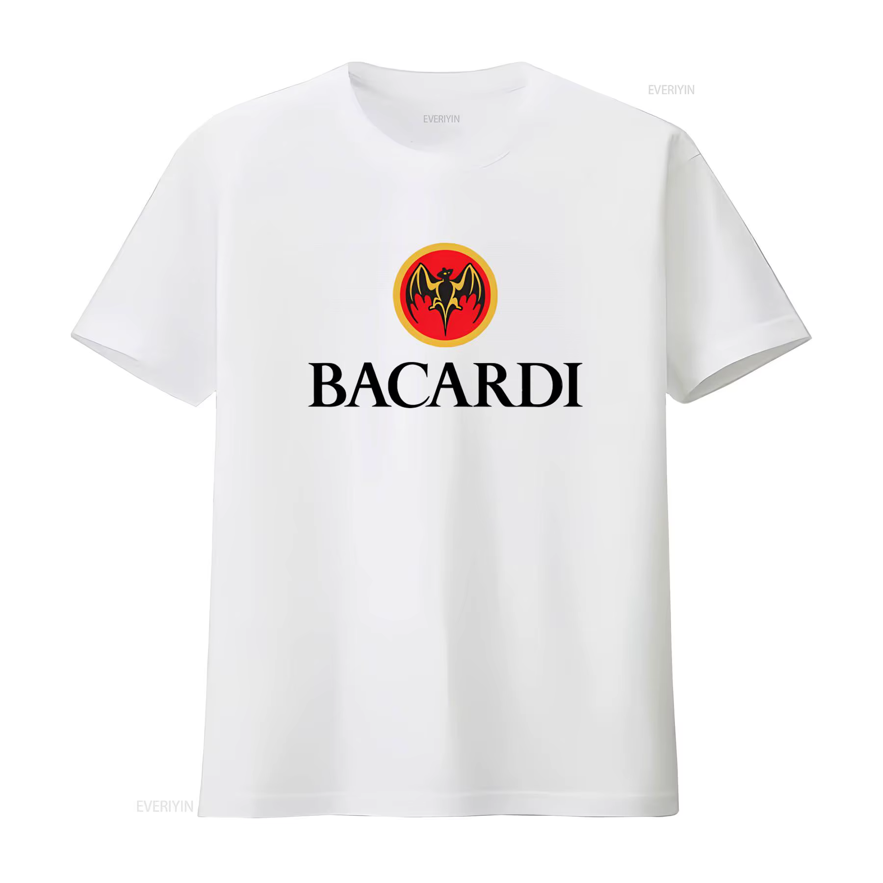 T-shirt blanc avec logo Bacardi Rum, expédition rapide, haute qualité, design élégant, vintage, lavé