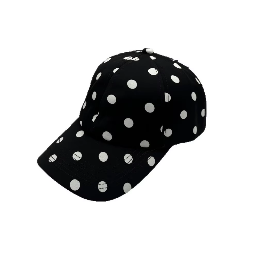 Casquette de baseball Harajuku à bord souple à pois, en polyester respirant, légère et polyvalente, 