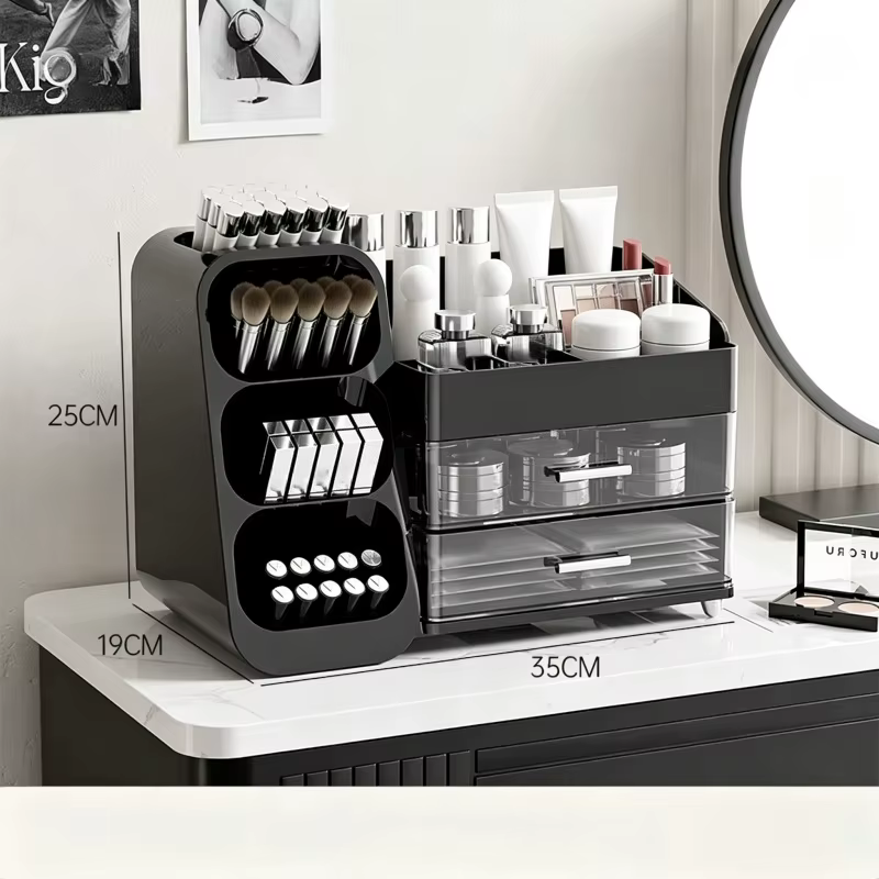 Boîte de rangement de cosmétiques, coiffeuse pour la maison, grand support de rangement multifonctio