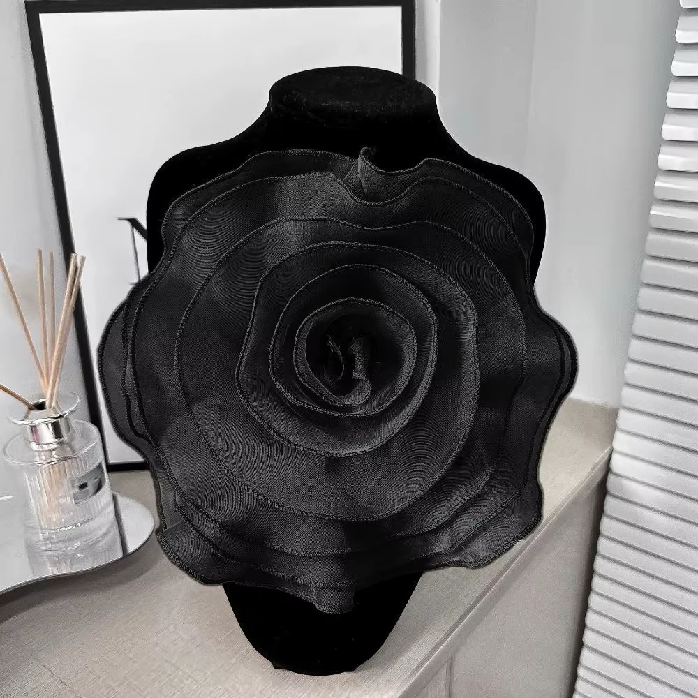 Patch de fleur de rose fait à la main, vêtements, robe, décoration de cou, fleur 3D artificielle, ac