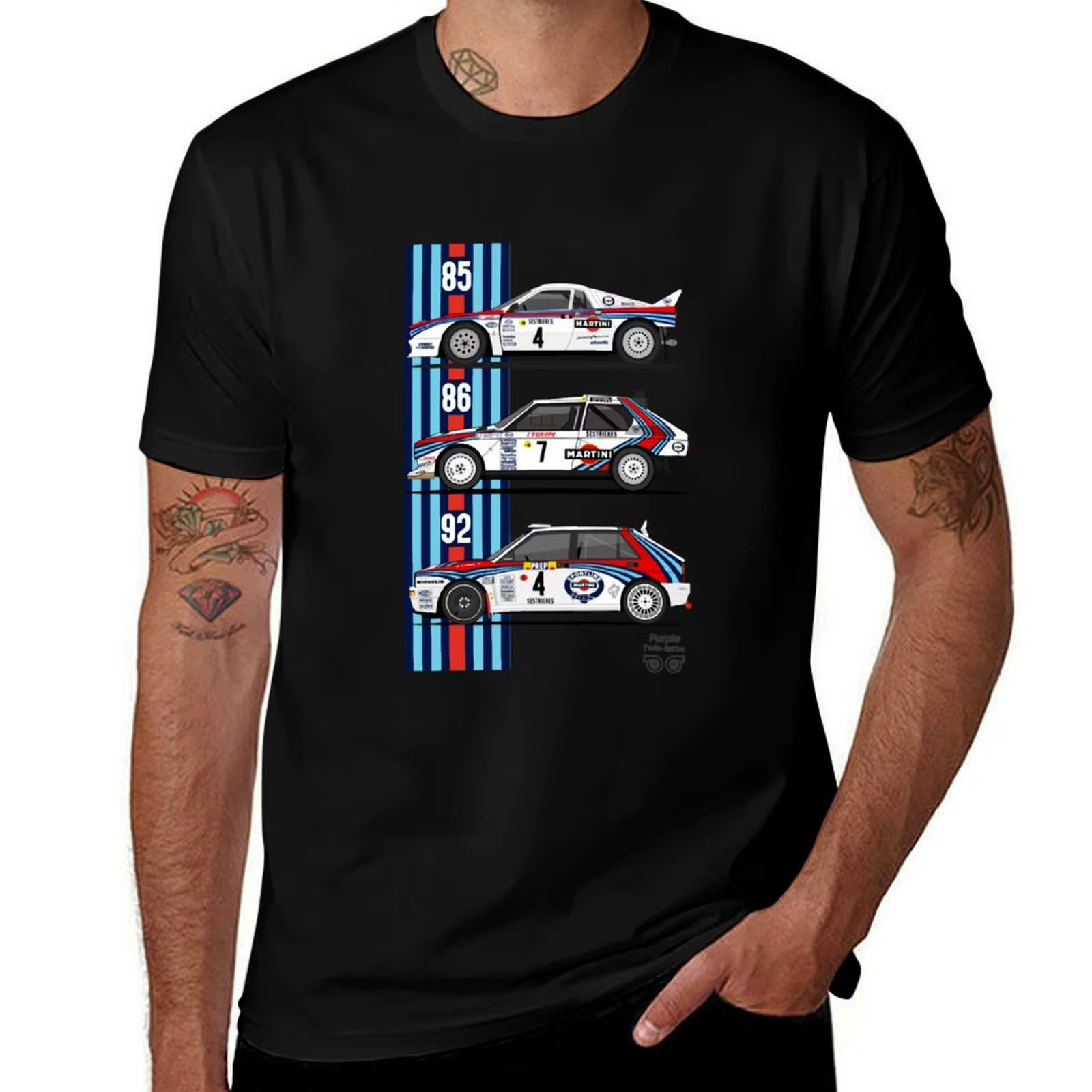 Lancia Martini trio T-Shirt T-Shirt impression personnalisée t-shirts drôles homme T-Shirt