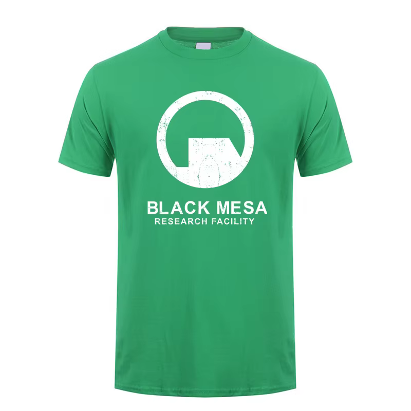 Noir Mesa établissement de recherche t-shirt graphique hommes coton Streetwear à manches courtes t-s