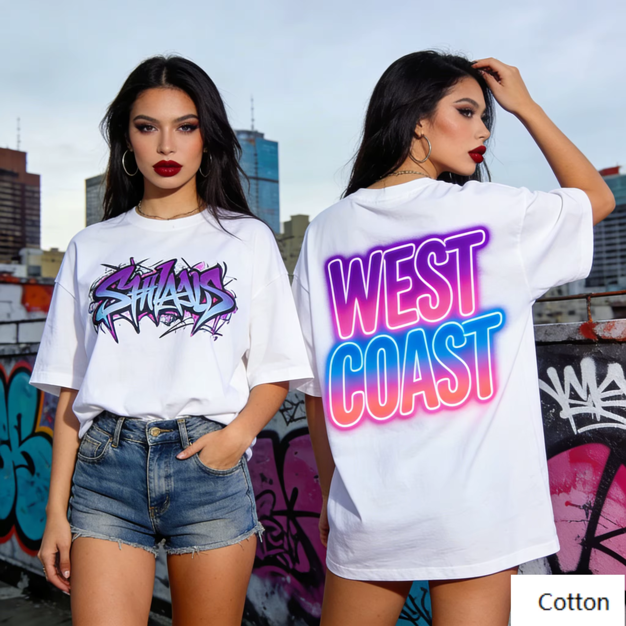 T-shirt vintage Miami Vice Motel & Classic Car avec motif graphique, t-shirt rétro en coton pur avec