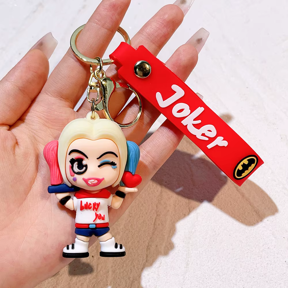 Porte-clés de poupée avec Image de Joker, dessin animé Harley Quinn, mignon, bijoux Wonder Woman, jo